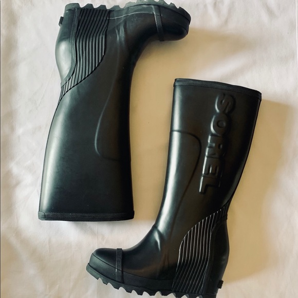 Women's Sorel Joan Boots Wedge Tall rain/snow - Picture 2 of 10